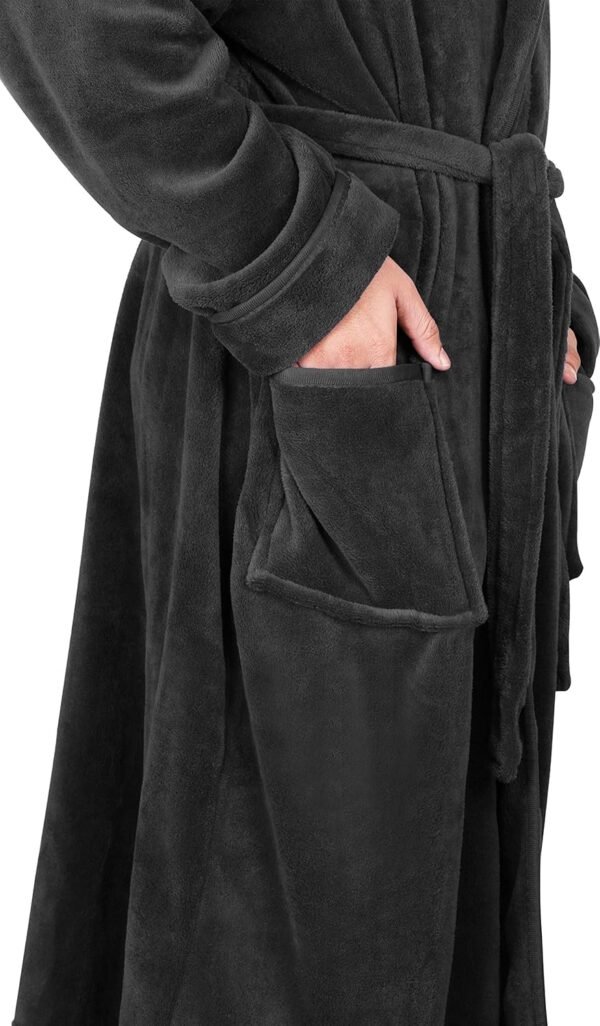 NY Threads Robe de chambre à col châle pour hommes, vêtements de nuit et d'intérieur doux et douillets – Image 5