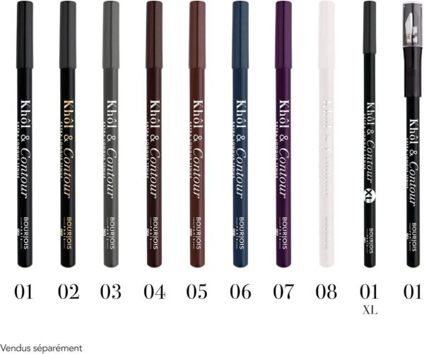 BOURJOIS - Crayon Khôl & Contour 01 Noir-issime & Taille Crayon - 2en1 Khôl & Liner - Couleur Intense - Longue Tenue 12h - Testé Ophthalmologiquement – Image 6