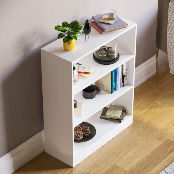 Vida Designs Cambridge Bibliothèque Basse à 3 étagère, Bois Blanc, Meuble pour Bureau, Salle de séjour et Chambre – Image 7