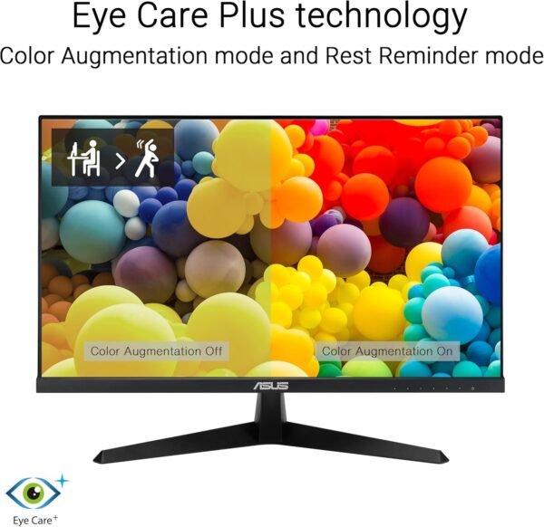 ASUS Moniteur de Jeu VY249HGR Eye Care – 23,8 Pouces FHD (1920 x 1080), IPS, 120 Hz (OC), SmoothMotion, 1 ms (MPRT), Adaptive Sync, Technologie Eye Care Plus, lumière Bleue, Flicker Free – Image 6