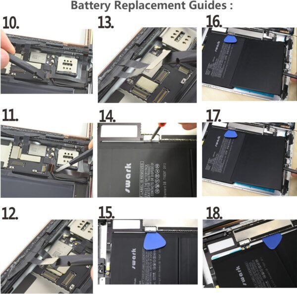 Swark A1484 Batterie pour Netbook, iPad, Tablette, Apple iPad 5, Air, Mini Air, A1474, A1475, MD785LL/A, MD786LL/A comme 6712-6700, A1484 avec Outils – Image 6