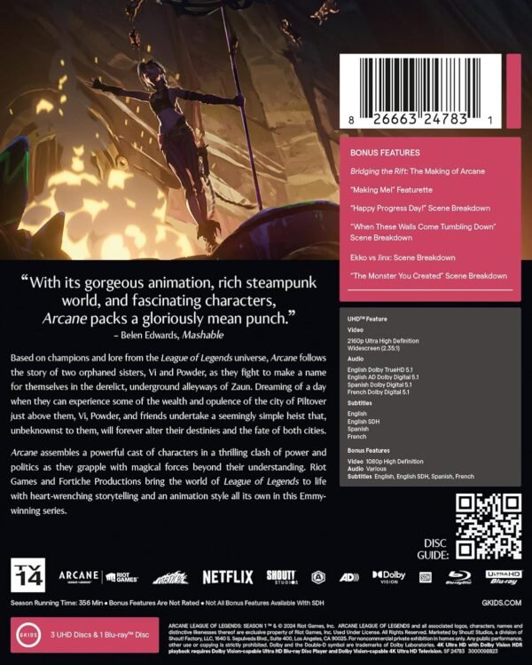 ARCANE: LEAGUE OF LEGENDS: SEASON ONE (LIMITED EDITION STEELBOOK) (4K UHD) – Image 3