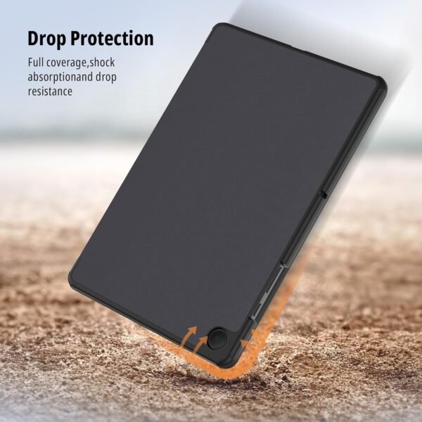 CACOE Coque Compatible avec Samsung Galaxy Tab A9+ / A9 Plus 11Pouces 2023, Fin Étui avec Verre Trempé avec Fonction Support pour SM-X210/ X215/ X216 2023, Gris Foncé – Image 4