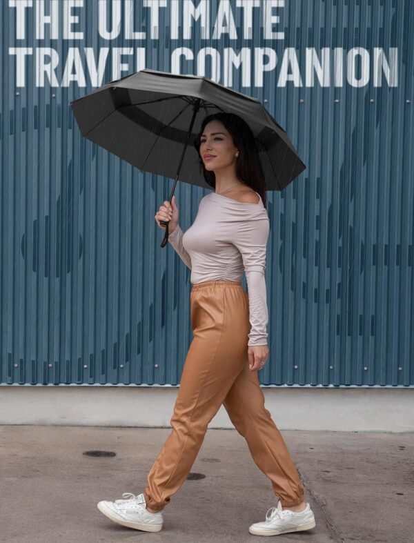 Repel Umbrella Windproof Travel Umbrellas for Rain - Easy Auto Open Close, Durable & Compact Umbrella, Strong Fiberglass Frame, Waterproof Canopy - Backpack, Purse, Portable Umbrella for Travel – Image 6