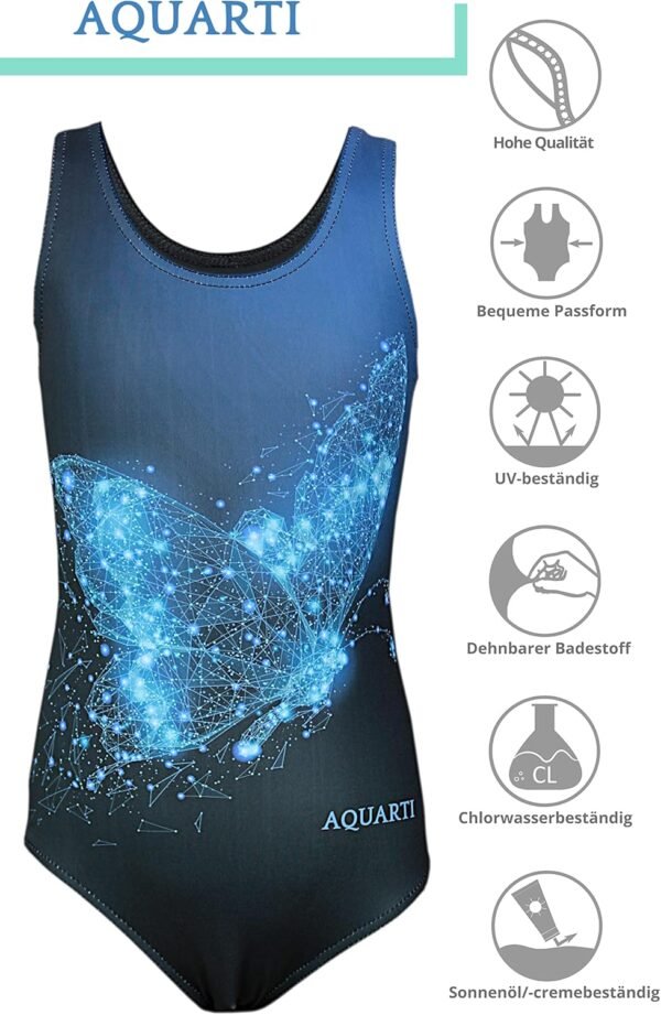 Aquarti Maillot de Bain Une Pièce Fille avec Dos Nageur et Imprimé Tendance – Image 5