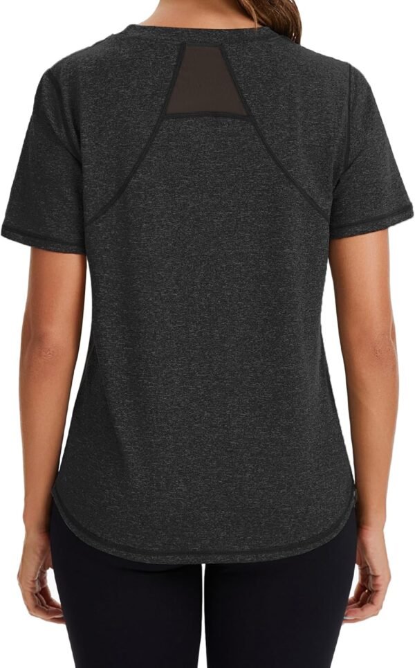 Gyabnw Tee Shirt Sport Femme T-Shirt à Manches Courtes col Rond Tops Sèche Vite Hauts Yoga Running Fitness Pilates évacuant l'humidité Tops – Image 2