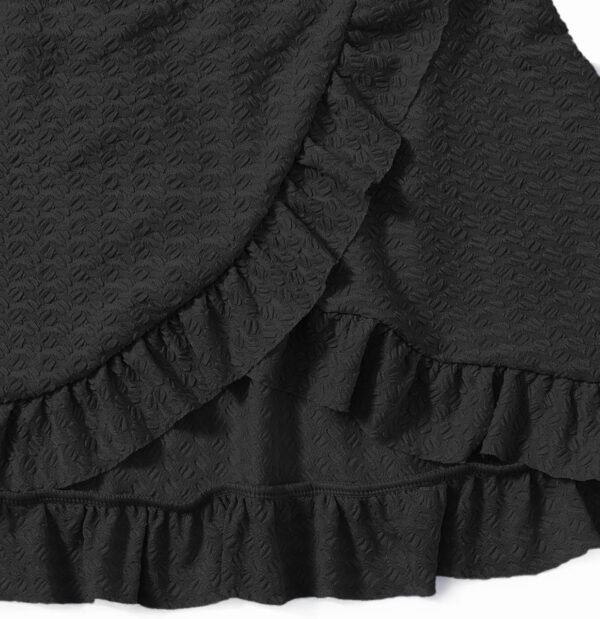 Maillot de Bain 3 pièces pour Fille avec Jupe torsadée sur Le Devant, Haut de Bikini, Slip de Bain de Couleur Unie et Jupe Cache-Maillot de Bain pour la Plage et la Piscine, Bikinis pour 5 à 14 Ans – Image 7
