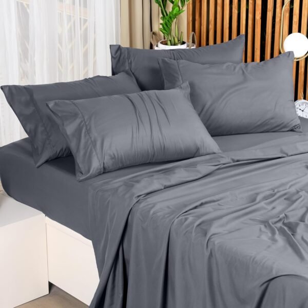Utopia Bedding Parure de lit 4 pièces en Microfibre (Grand lit, Gris) – Image 6