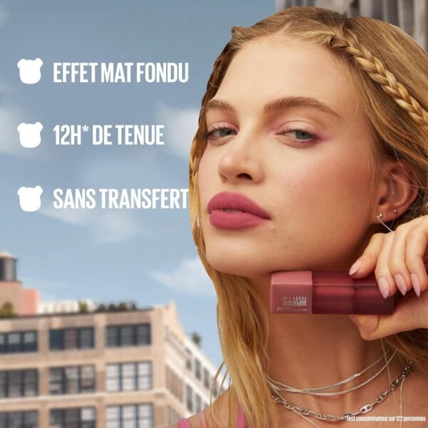 Maybelline New York - Blush à Lèvres Teddy Tint - Effet Mat Fondu - Tenue Longue Durée - Teinte : Mascara Tear (20) - Contenance : 5 ml – Image 8