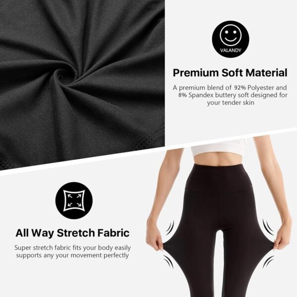 SINOPHANT Legging 3/4 Femmes Pantalon de Sport, Jegging Taille Haute Femme Yoga Opaque Doux Corsaire Pantacourt – Image 4