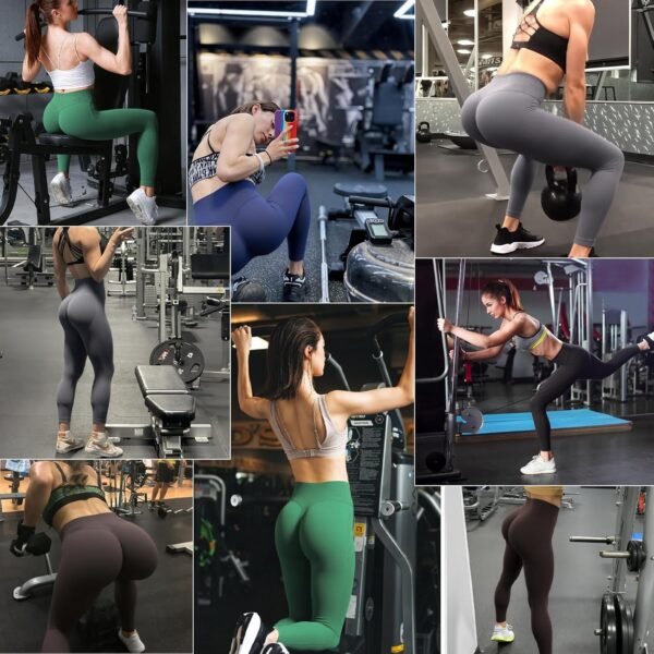 Ulknyss Legging de Sport Femme Push Up Butt Lift Leggings Fitness Taille Haute Pantalons de Yoga et Pilates pour Femme – Image 3