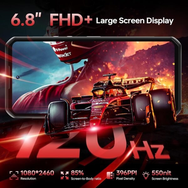 OUKITEL WP56 5G Telephone Portable Incassable Android 15, 36Go RAM+512Go ROM/2To, Smartphone Incassable16000mAh/45W, 128dB Haut-Parleur, 6.8"FHD+/120Hz, Camping 1000LM, Caméra 108MP, NFC/OTG/Dual SIM – Image 7