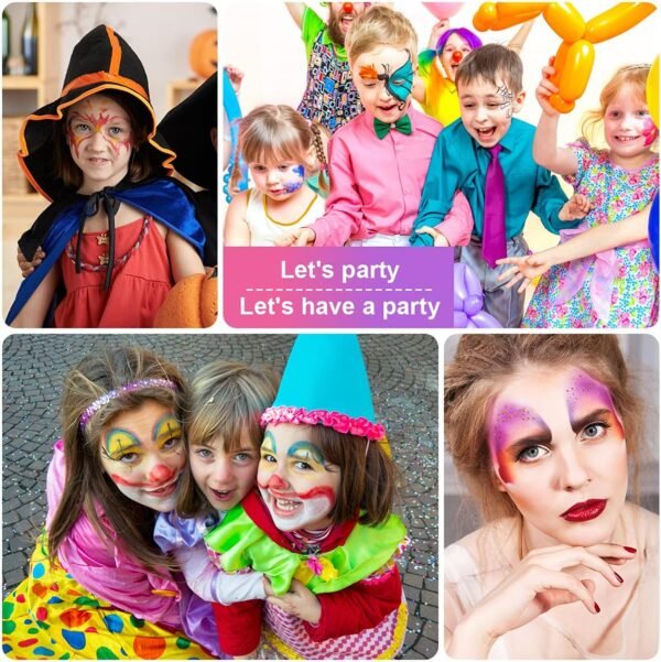 URAQT Peinture Corporelle pour Le Visage, Palette de Maquillage pour Enfants, 15 Couleurs Palette de Tatouage de Peinture à I'huile, Sûr, Non Toxique, Pour Halloween, Noël, Carnaval, Soirées à Thème – Image 8
