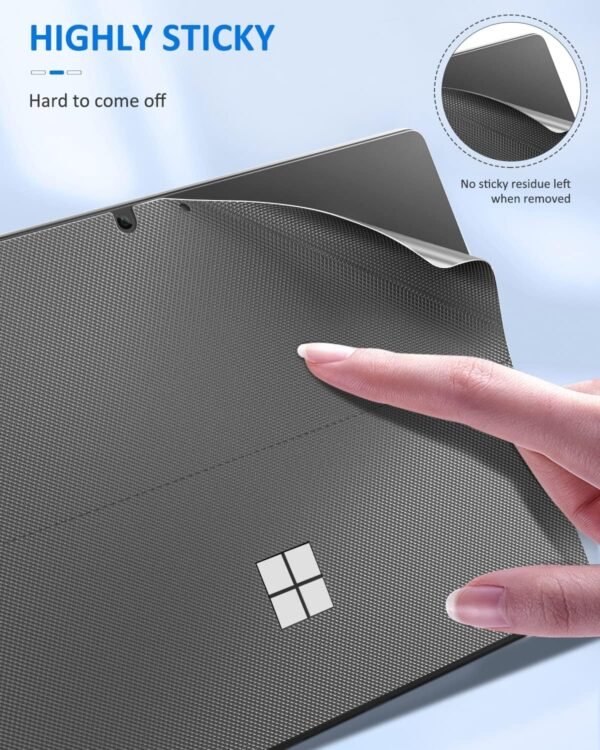 MoKo Film de Protection Arrière Tablette Compatible avec Microsoft Surface Pro 11 2024 / Pro 10 2024/Pro 9/Pro 8 13", Protecteur d'Écran Arrière d'Autocollant en PU pour Surface Pro 11, Gris Foncé – Image 6