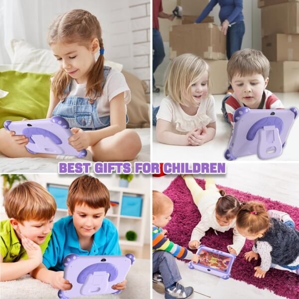 Ascrecem Tablette Enfants 7 Pouces Android Tablette Educative pour Enfant avec WiFi Quad Core 32G ROM Bluetooth ContrôLe Parental Logiciel Enfant Pré-Installé Tablet Tactile de 3-14 ans Fille (Violet) – Image 7