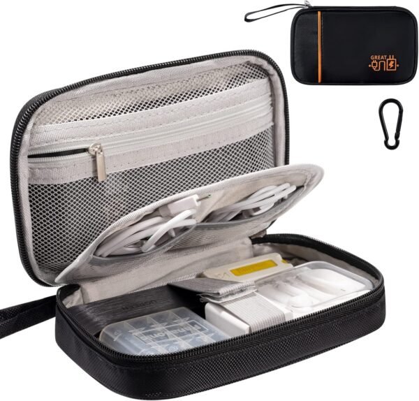 OrgaWise Sac Électronique Multifonctionnel Sac Câble Portable Étanche pour Chargeur, Câbles, Objets, Kindle, Adaptateurs