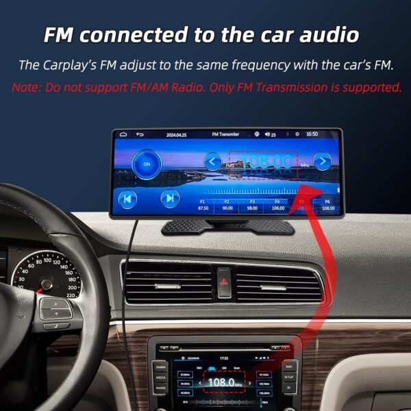Écran de Voiture Carplay et Android Auto sans Fil - Radio Portable de 9,3 Pouces avec Ecran Tactile, Mirror Link - Carplay Écran pour Voiture avec Contrôle D'assistance Vocale – Image 4