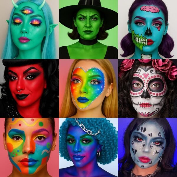 UCANBE Peinture Visage 20 Couleurs - Fard Gras Peinture Corporelle Longue Durée Sécurité, Palette de Maquillage Halloween pour Théâtre, Carnaval, Scène, Clown, Cosplay – Image 4