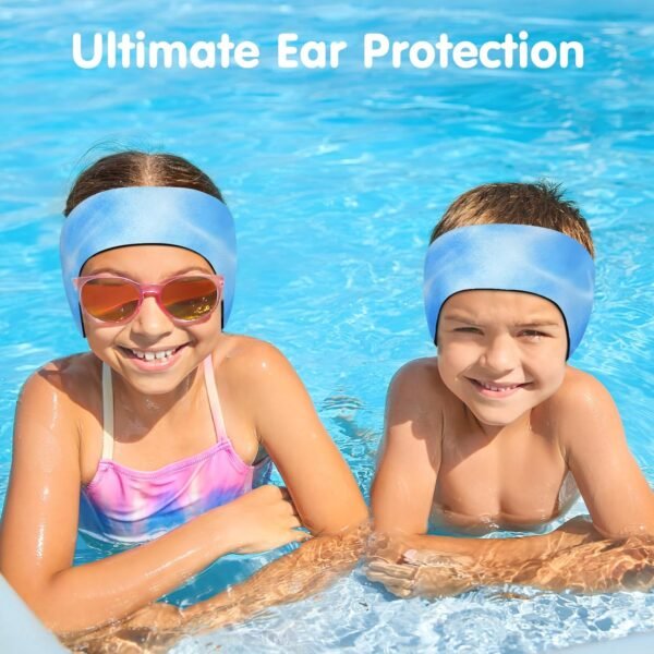 HeySplash Bandeau de Natation, Bandeau Cheveux en Néoprène Imperméable de Haute Élasticité, Serre-tête avec Le Motif Vivant pour La Natation et Le Surf – Image 2