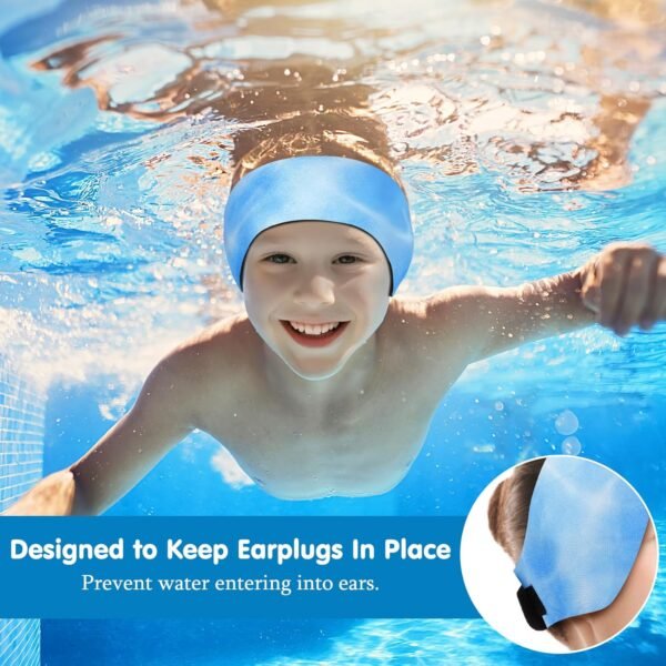 HeySplash Bandeau de Natation, Bandeau Cheveux en Néoprène Imperméable de Haute Élasticité, Serre-tête avec Le Motif Vivant pour La Natation et Le Surf – Image 3