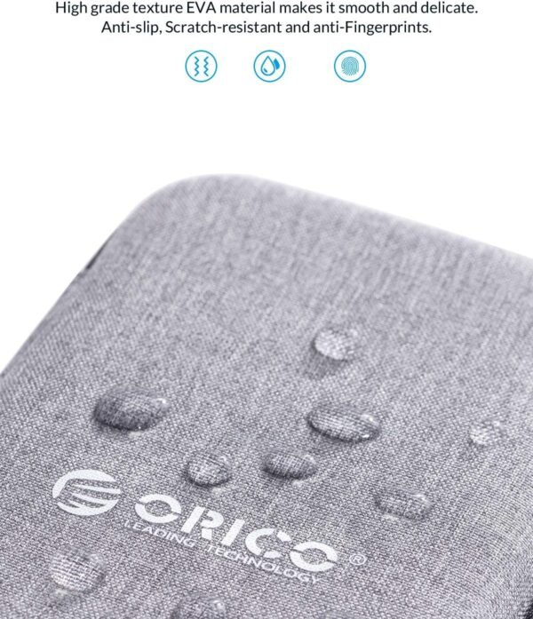 ORICO Étui de Protection Disque Dur Externe Étanche 2.5'' pour Organiser Les HDD SSD 2.5 Pouces et Les Accessoires Informatiques,Gris(PHD-25) – Image 5