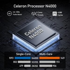 Alternative view of Ekonavi Ordinateur Portable 15,6 Pouces, processeur Notebook Celeron N4000 8 Go de RAM LPDDR4 et SSD 256 Go Win11 Pro, écran IPS 1920 * 1080 Ultra-Mince et Portable/BT4.2/WiFi 5, USB3.0 * 2