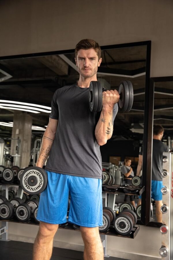 ZENGVEE 1 ou 5 pièces T-Shirts Fonctionnels pour Hommes T-Shirts de Sport à Manches Courtes pour Hommes vêtements de Sport Respirants de Base – Image 2