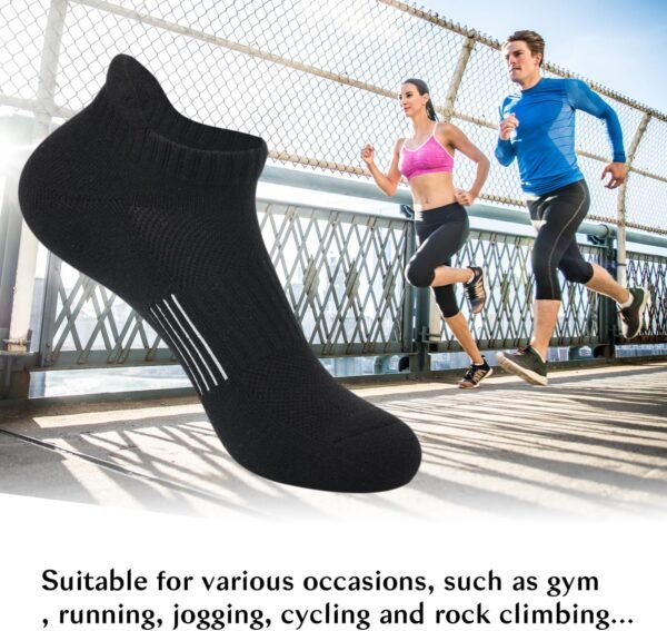 5 Paires Chaussettes Femme de Sport, Chaussettes Basses pour Femmes et Filles Socquettes Courtes Respirantes en Coton pour Randonnée Marche Running – Image 5