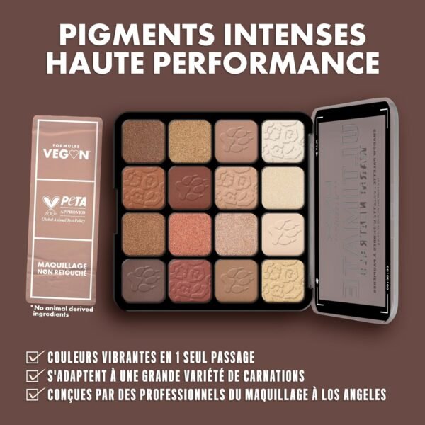 NYX Professional Makeup Palette de Fards à Paupières Ultimate Shadow, 16 couleurs, Finition Intense et Longue Durée, Formule Vegan Sans Ingrédients d'Origine Animale ou Dérivé, Warm Neutrals – Image 3