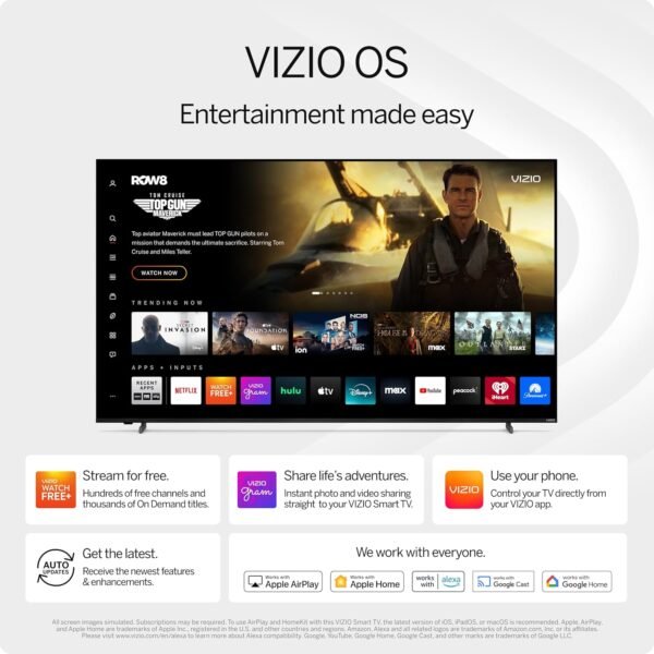VIZIO Téléviseur intelligent HD 720p LED 32" avec compatibilité Alexa, Google Cast intégré, compatible casque Bluetooth (VHD32M-08, nouveau) – Image 6