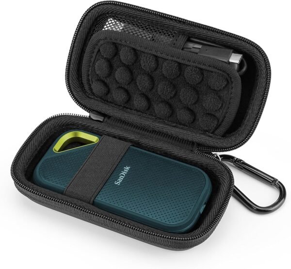 YINKE Étui pour Crucial BX500/X8, WD My Passport Portable SSD, Houssee Coque EVA Rigide Sac de Protection Transport (Black)