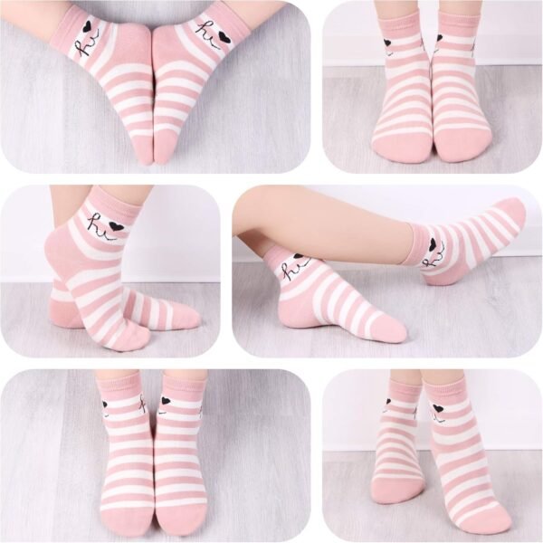 L&K-II 10/12 chaussettes enfants filles avec de jolis motifs Chaussettes Sneaker Chaussettes enfants en coton multicolore 2848VA – Image 4