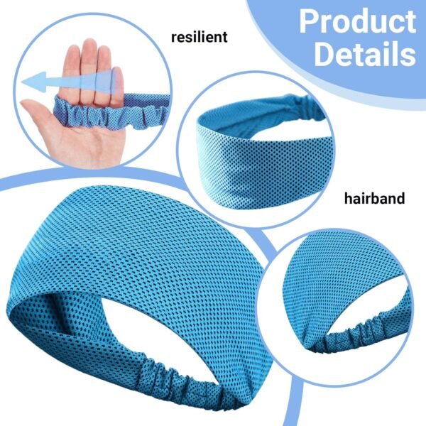 Mezrkuwr Lot de 4 bandeaux rafraîchissants – Bandeau d'entraînement rapide et frais pour homme et femme, bandeau anti-humidité pour temps chaud, course à pied, sport – Image 3
