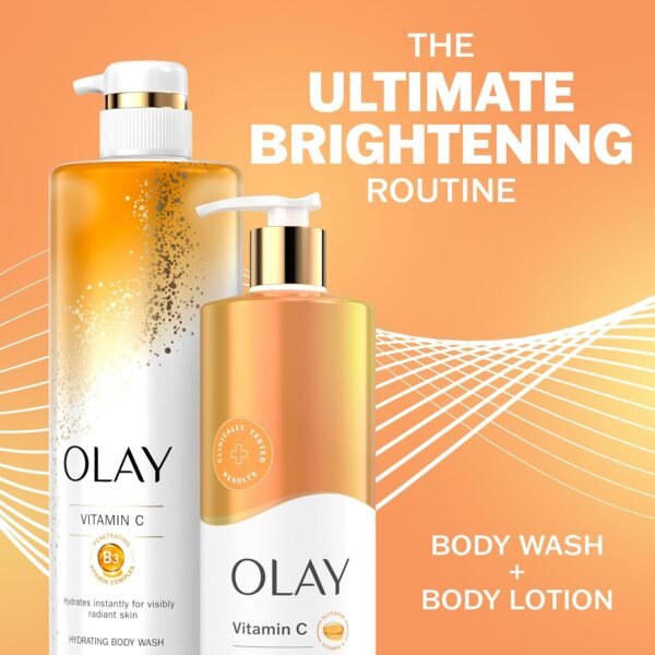Olay Lotion revitalisante et hydratante pour les mains et le corps avec vitamine C, pompe de 502,7 ml – Image 7
