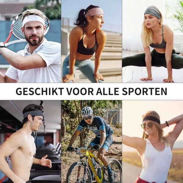 Bandeau Sport pour Femmes et Hommes, Sweatband Doux et Élastique, Antidérapant pour Course, Salle de Sport, Yoga, Vélo, Basket – Image 7