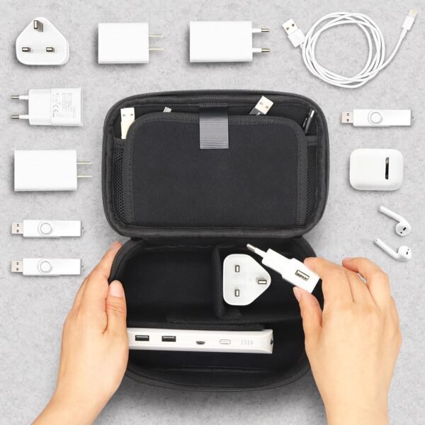 sisma Pochette de Rangement pour Cables Powerbank chargeurs écouteurs Cartes mémoire Adaptateur, Housse de Transport pour électronique et Accessoires – Image 8
