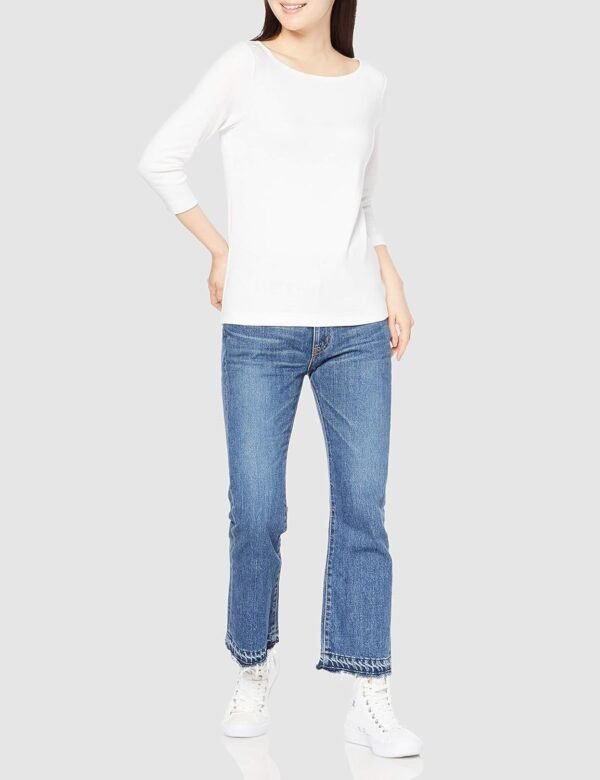 Amazon Essentials T-shirt Col Bateau Coupe Ajustée à Manches 3/4 Femme – Image 4