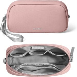 tomtoc Sac de Rangement Câble, Sac Câbles pour Accessoires, Tech Pouch, Pochette Cable, Sac Organisateur de Câbles Portable pour bloc d'alimentation de Powerbank, Téléphone Portable, Objets Quotidiens