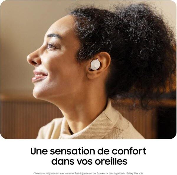 Samsung Galaxy Buds FE Écouteurs sans Fil, Réduction Active du Bruit, Ajustement Confortable, 3 Micros, Commande Tactile, Basses Profondes, Graphite, Version FR – Image 6
