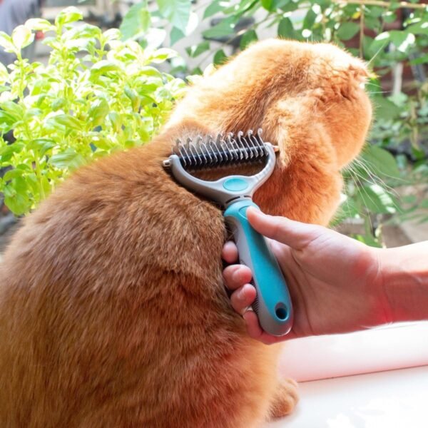Navaris Brosse sous Poils Chien Chat - Peigne étrille Poil Long et Court - Accessoire toilettage Chiens Chats pour démêlage nœuds des Poils – Image 2
