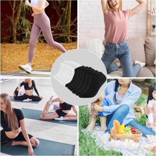 Lakpoau Chaussettes Basses Homme Femme lot de 12 Paires Socquette Sport Coton Socquettes Respirant Courtes Chaussette Femme Coton Courtes Bassese – Image 6