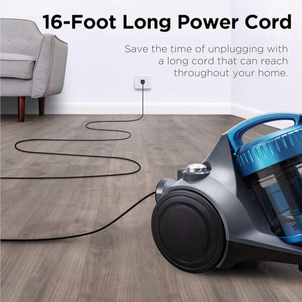 EUREKA Whirlwind Bagless Canister Vacuum Cleaner NEN110A, Cylinder, Blue, US – Image 8