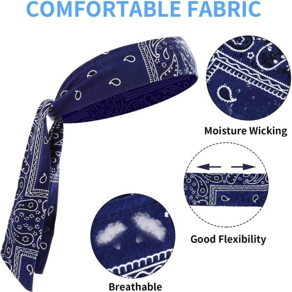 NiceYnn Lot de 2 Bandeau Cheveux Elastique Bandana de Sport Headband Basket-Ball Football Cyclisme Décor pour Poignet – Image 2