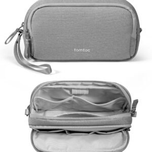 tomtoc Sac de Rangement Câble, Sac pour Câbles d'accessoire de Voyage, Organisateur de Câbles Portable Tech Pouch pour Accessoires Techniques, Powerbank, Téléphone Portable, AirPods, Objets Quotidiens