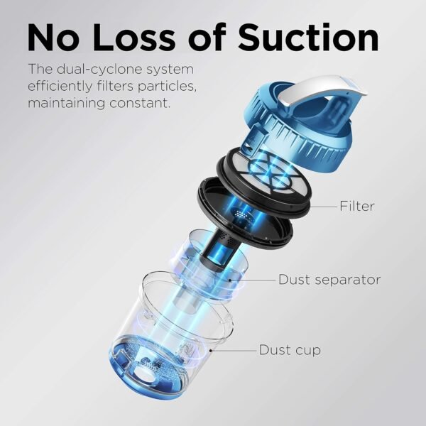 EUREKA Whirlwind Bagless Canister Vacuum Cleaner NEN110A, Cylinder, Blue, US – Image 4
