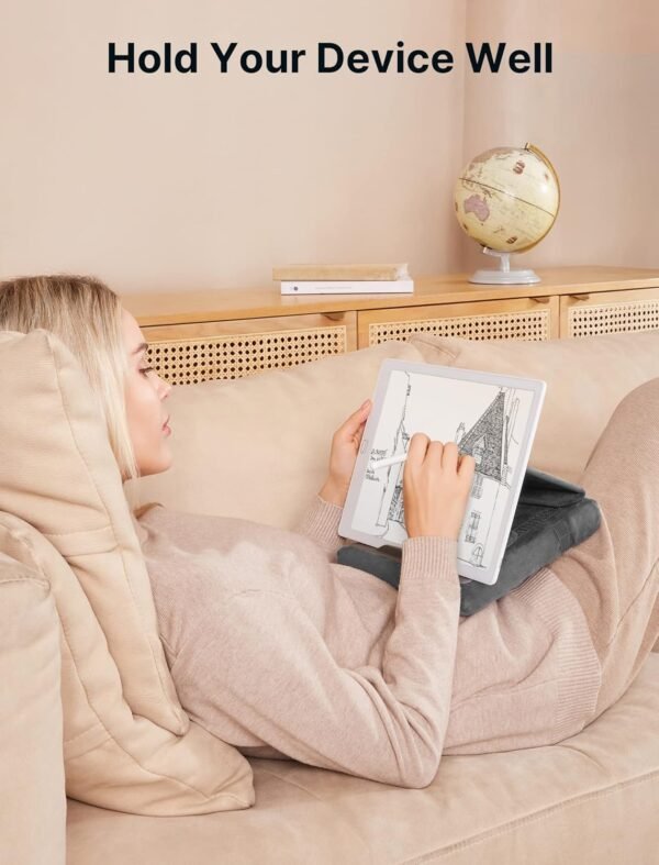 JSAUX Support Tablette, Coussin de Support pour Tablette Compatible avec iPad Pro 11 10.5 9.7 10.2 Air Mini, Kindle, Tablettes, Galaxy Tab, iPhone et Plus 4-11" dispositifs pour Lit, Canapé - Gris – Image 2