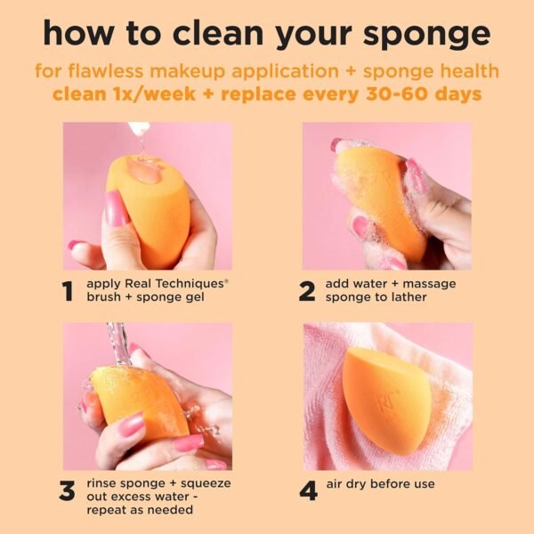 Real Techniques Ensemble de 5 pièces Everyday Essentials +, pinceaux à maquillage et éponge à maquillage, pour fond de teint, fard à joues, poudre bronzante, sans cruauté envers les animaux – Image 19