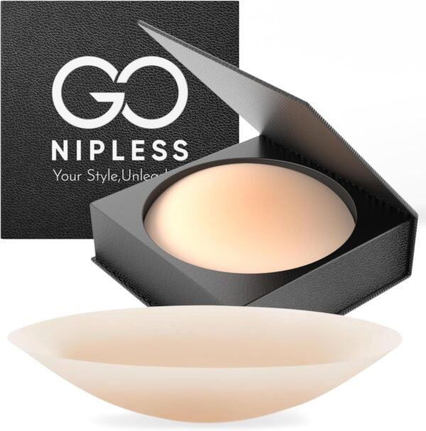 Go Nipless Cache-tétons en silicone pour femme – Cache-tétons adhésifs réutilisables en gel nude, nude, 1 Pair