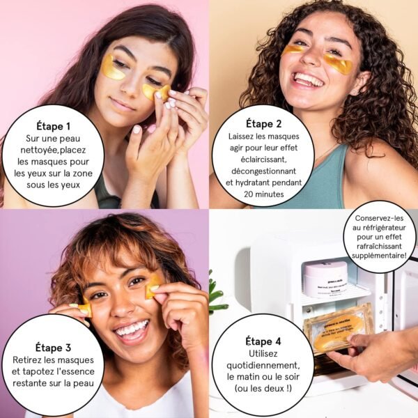 Grace & Stella [24 Paires, Or] Patch en Gel qui Réduit les Cernes Sous les Yeux, Anti Rides, Anti Poche - Vegan & Cruelty-Free, Soins des Yeux – Image 7