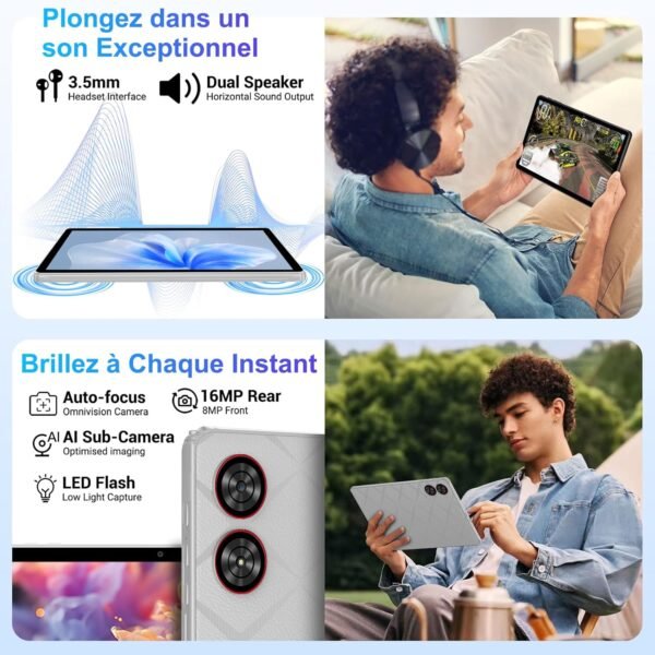 MAXLEGEN Tablette Tactile 11 Pouces, Android 15, 2K IPS Écran, 36GB RAM+256GB/1TB Extensible, Octa-Core 90Hz, 5G WiFi Tablets, 9580mAh, Caméra 13MP, GPS, Clavier/Souris/Stylet/Écouteur/Étui Inclus – Image 5